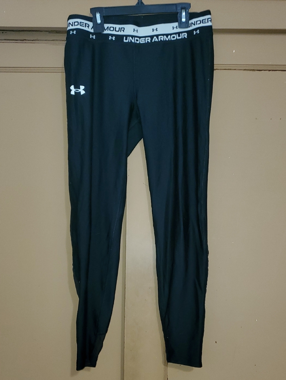 Under Armour Black Athletic Compression Tights with White Logo